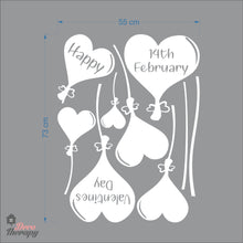 Load image into Gallery viewer, Hearts Balloon Happy Valentines Day 14th February DIY Wall Decal Decotherapy