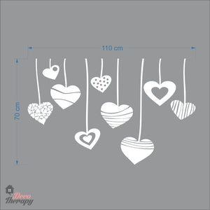 Hearts Hanging DIY Wall Decal Decotherapy