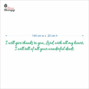 I Will Give Thanks To You Will All My Heart Wall Decal Decotherapy