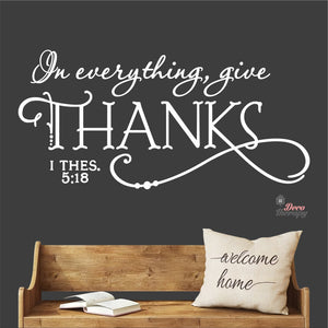In Everything Give Thanks Wall Decal Decotherapy