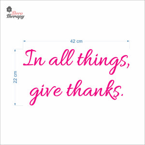 In All Things Give Thanks Wall Decal Decotherapy