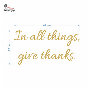 In All Things Give Thanks Wall Decal Decotherapy