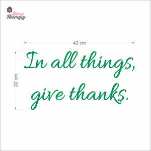 In All Things Give Thanks Wall Decal Decotherapy
