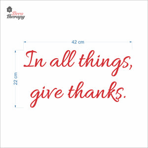 In All Things Give Thanks Wall Decal Decotherapy
