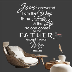 Jesus Answered I Am The Way Truth Life Wall Decal Decotherapy