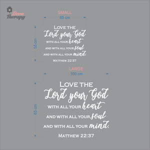 Love The Lord Your God With All Your Heart Soul Mind Wall Decal Decotherapy