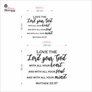 Love The Lord Your God With All Your Heart Soul Mind Wall Decal Decotherapy
