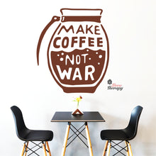 Load image into Gallery viewer, Make Coffee Not War Wall Decal Decotherapy