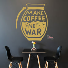 Load image into Gallery viewer, Make Coffee Not War Wall Decal Decotherapy