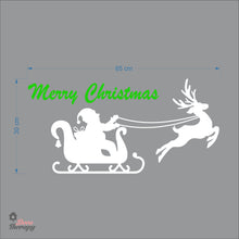 Load image into Gallery viewer, Merry Christmas Santa Reindeer Wall Decal