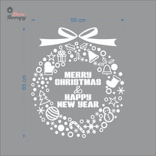 Load image into Gallery viewer, Merry Christmas &amp; Happy New Year Wreath Wall Decal Decotherapy