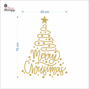 Merry Christmas Swirl Tree Wall Decal Decotherapy