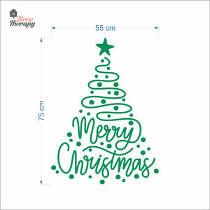 Merry Christmas Swirl Tree Wall Decal Decotherapy