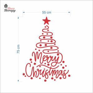 Merry Christmas Swirl Tree Wall Decal Decotherapy
