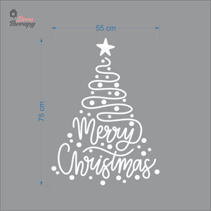 Merry Christmas Swirl Tree Wall Decal Decotherapy