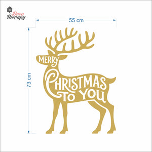 Merry Christmas To You With Deer Wall Decal Decotherapy