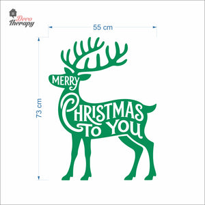 Merry Christmas To You With Deer Wall Decal Decotherapy