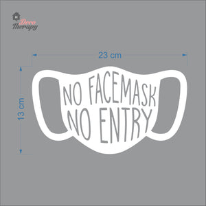 No Facemask No Entry Sign Sticker Self-Adhesive Decotherapy