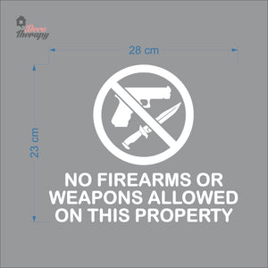No Firearms Or Weapons Allowed On This Property Sign Sticker Self-Adhesive Decotherapy
