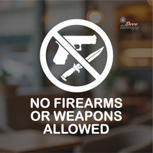 Load image into Gallery viewer, No Firearms Or Weapons Allowed Sign Sticker Self-Adhesive Decotherapy