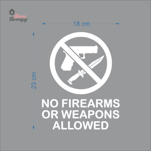 No Firearms Or Weapons Allowed Sign Sticker Self-Adhesive Decotherapy