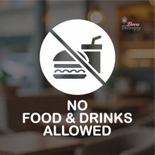 Load image into Gallery viewer, No Food &amp; Drinks Allowed Sign Sticker Self-Adhesive Decotherapy