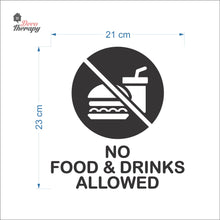 Load image into Gallery viewer, No Food &amp; Drinks Allowed Sign Sticker Self-Adhesive Decotherapy