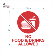 Load image into Gallery viewer, No Food &amp; Drinks Allowed Sign Sticker Self-Adhesive Decotherapy