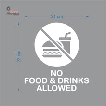 Load image into Gallery viewer, No Food &amp; Drinks Allowed Sign Sticker Self-Adhesive Decotherapy