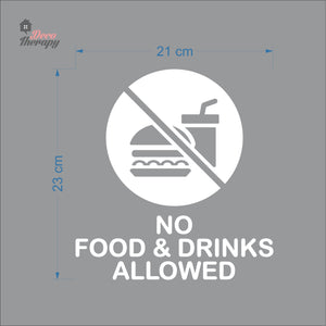 No Food & Drinks Allowed Sign Sticker Self-Adhesive Decotherapy