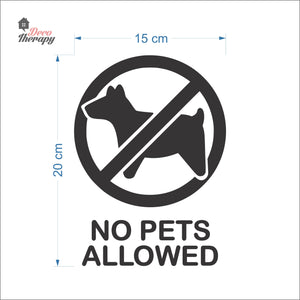 No Pets Allowed Sign Sticker Self-Adhesive Decotherapy