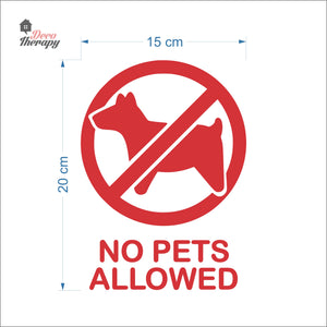No Pets Allowed Sign Sticker Self-Adhesive Decotherapy