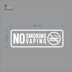 No Smoking No Vaping Rectangular Sign Sticker Self-Adhesive Decotherapy