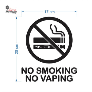No Smoking No Vaping Round Sign Sticker Self-Adhesive Decotherapy