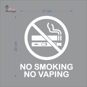 No Smoking No Vaping Round Sign Sticker Self-Adhesive Decotherapy