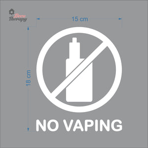 No Vaping Sign Sticker Self-Adhesive Decotherapy