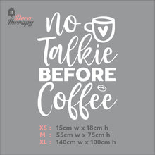 Load image into Gallery viewer, No Talkie Before Coffee Wall Decal