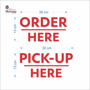 Order Here Pick-Up Here Sign Sticker Self-Adhesive Decotherapy