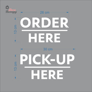 Order Here Pick-Up Here Sign Sticker Self-Adhesive Decotherapy