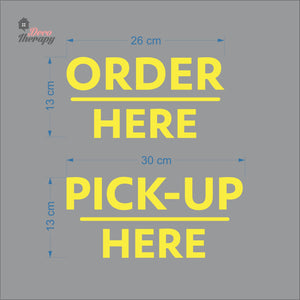 Order Here Pick-Up Here Sign Sticker Self-Adhesive Decotherapy