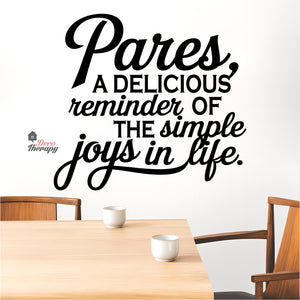 Pares A Delicious Reminder Simple Joys In Life Wall Decal Decotherapy