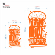 Load image into Gallery viewer, Peace Love Burgers Wall Decal