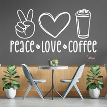 Load image into Gallery viewer, Peace Love Coffee Wall Decal Decotherapy