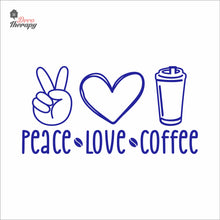 Load image into Gallery viewer, Peace Love Coffee Wall Decal Decotherapy