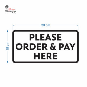 Please Order & Pay Here Sign Sticker Self-Adhesive Decotherapy