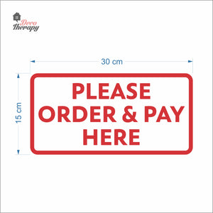 Please Order & Pay Here Sign Sticker Self-Adhesive Decotherapy