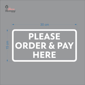Please Order & Pay Here Sign Sticker Self-Adhesive Decotherapy