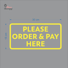 Load image into Gallery viewer, Please Order &amp; Pay Here Sign Sticker Self-Adhesive Decotherapy
