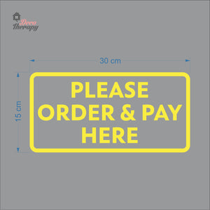Please Order & Pay Here Sign Sticker Self-Adhesive Decotherapy