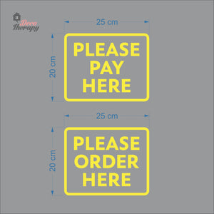 Please Pay Here Please Order Here Sign Sticker Self-Adhesive Decotherapy
